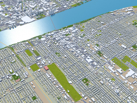 Windsor city ontario canada 30km 3D Model