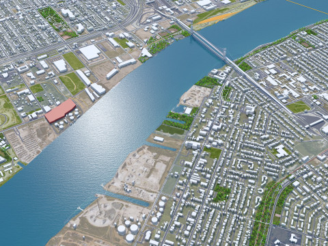 Windsor city ontario canada 30km 3D Model