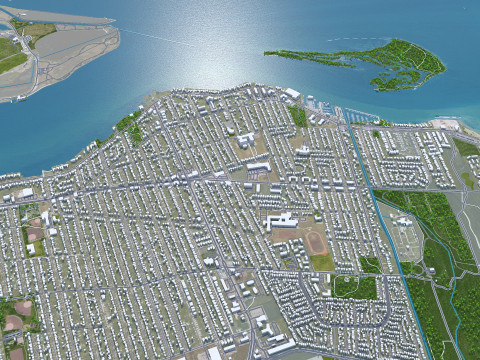 Windsor city ontario canada 30km 3D Model