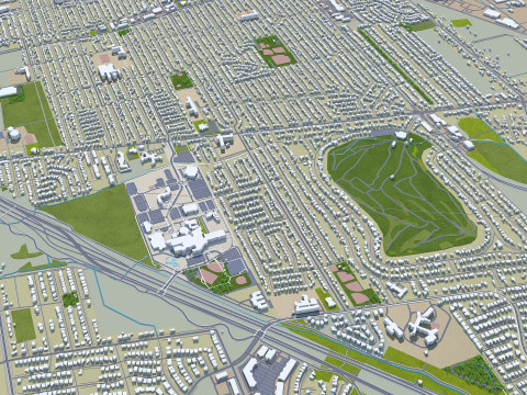 Windsor city ontario canada 30km 3D Model