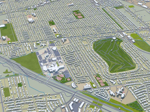 Windsor city ontario canada 30km 3D Model