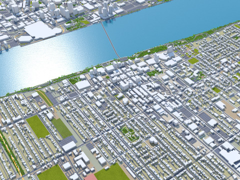 Windsor city ontario canada 30km 3D Model