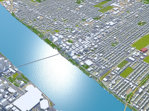 Windsor city ontario canada 30km 3D Model