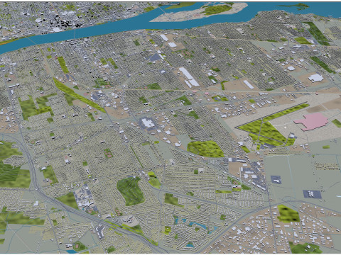 Windsor city ontario canada 30km 3D Model