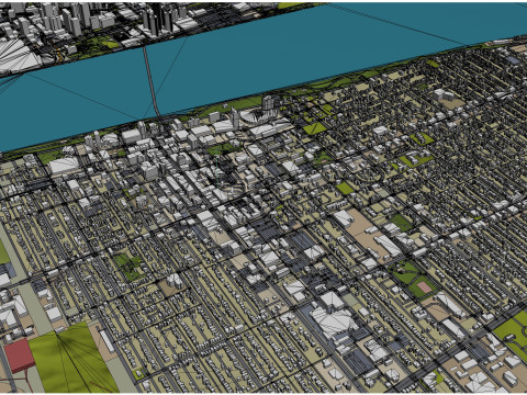 Windsor city ontario canada 30km 3D Model