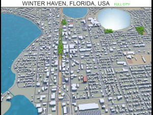 Winter Haven City Флорида США 25 км 3D Модель