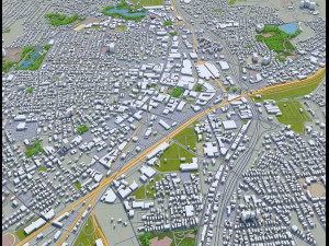 worcester city massachusetts usa 30km 3D Model