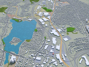 worcester city massachusetts usa 30km 3D Model