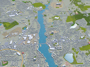 worcester city massachusetts usa 30km 3D Model