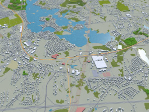 worcester city massachusetts usa 30km 3D Model
