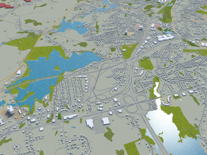 worcester city massachusetts usa 30km 3D Model