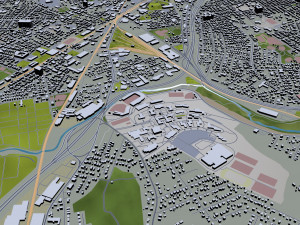 worcester city massachusetts usa 30km 3D Model