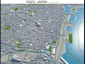 місто Яйдзу, Японія, 25 км 3D Модель
