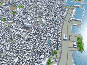 yaizu city japan 25km 3D Model