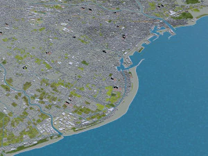 yaizu city japan 25km 3D Model
