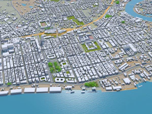 Yangon city myanmar 60km 3D Model