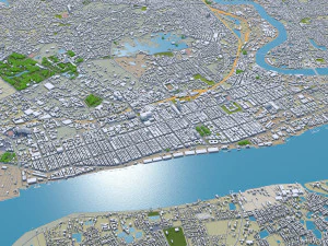 Yangon city myanmar 60km 3D Model