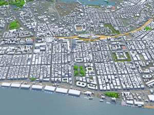 Yangon city myanmar 60km 3D Model