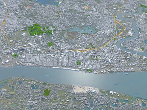 Yangon city myanmar 60km 3D Model