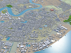 Yangon city myanmar 60km Modelo 3D