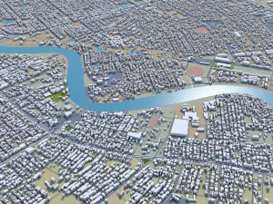 Yangon city myanmar 60km 3D Model