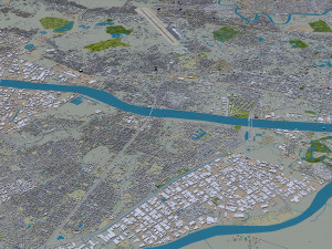 Yangon city myanmar 60km Modelo 3D