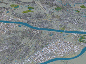 Yangon city myanmar 60km 3D Model