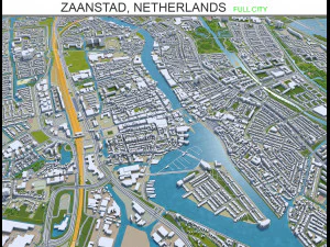 Місто Занстад, Нідерланди, 25 км 3D Модель