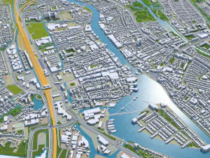 zaanstad city netherlands 25km 3D Model