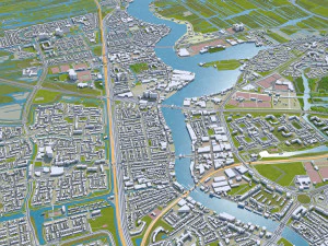 zaanstad city netherlands 25km 3D Model