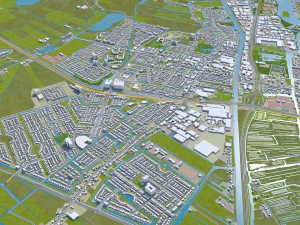 zaanstad city netherlands 25km 3D Model