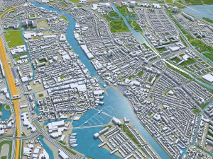 zaanstad city netherlands 25km 3D Model