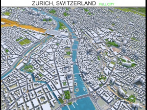 zurich city switzerland 30km 3D Model