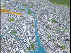 zurich city switzerland 30km Model 3D