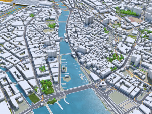 zurich city switzerland 30km Model 3D