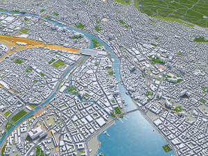 zurich city switzerland 30km Model 3D