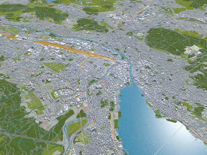 zurich city switzerland 30km 3D Model