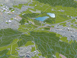 zurich city switzerland 30km 3D Model