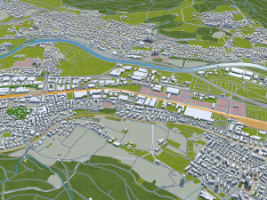 zurich city switzerland 30km Model 3D