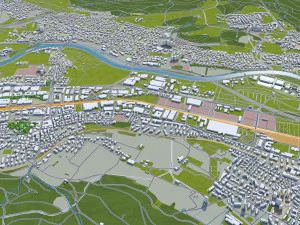 zurich city switzerland 30km 3D Model