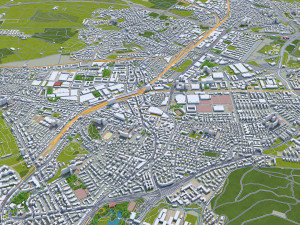 zurich city switzerland 30km Model 3D