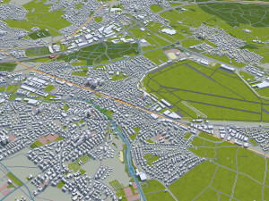zurich city switzerland 30km Model 3D