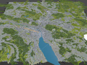 zurich city switzerland 30km 3D Model