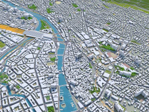 zurich city switzerland 30km 3D Model
