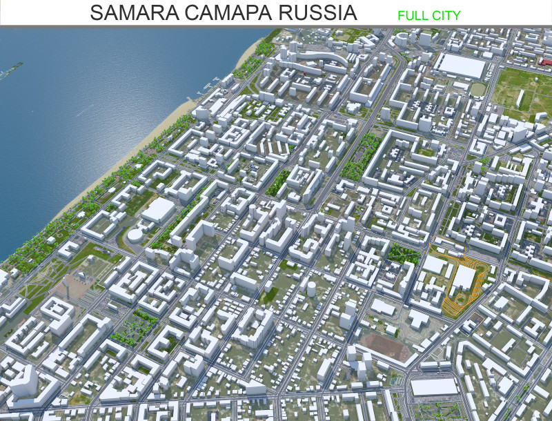 Samara city russia 70km 3D मॉडल .c4d .max .obj .3ds .fbx .stl .blend 