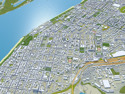 Samara city russia 70km 3D मॉडल