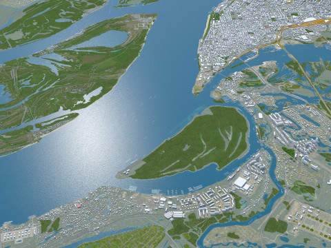Samara city russia 70km 3D मॉडल