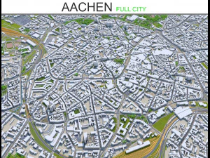 Аахен місто Німеччина 30 км 3D Модель