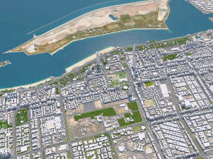 Cidade de Abu Dhabi Emirados &Aacute;rabes Unidos 70 km Modelo 3D