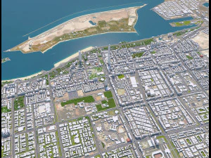 Cidade de Abu Dhabi Emirados &Aacute;rabes Unidos 70 km Modelo 3D